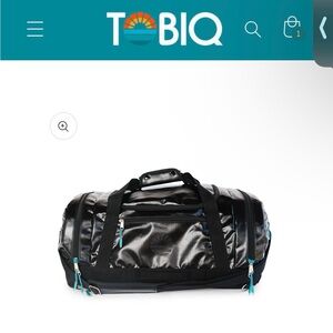 Tobiq Black Travel Duffle Bag with Teal Accents - Women’s Travel Bag